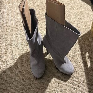 Cole Haan x Nike Air collab Grey suede mid-calf heeled boots